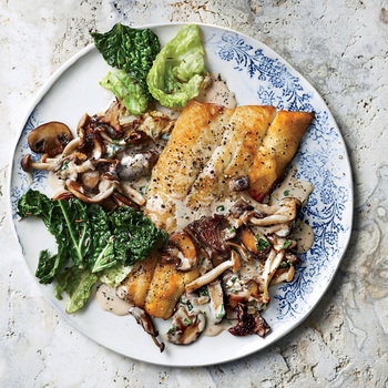 Pangasius (Basa) Fillet With Garlic Butter, Mushrooms And Fine Herbs
